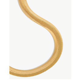 Gold Flat Snake Chain Necklace, Gold Fill Sterling Silver Choker